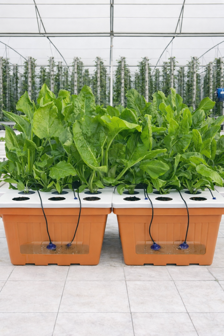 DWC Hydroponic Leafy Greens Grown on Terrace
