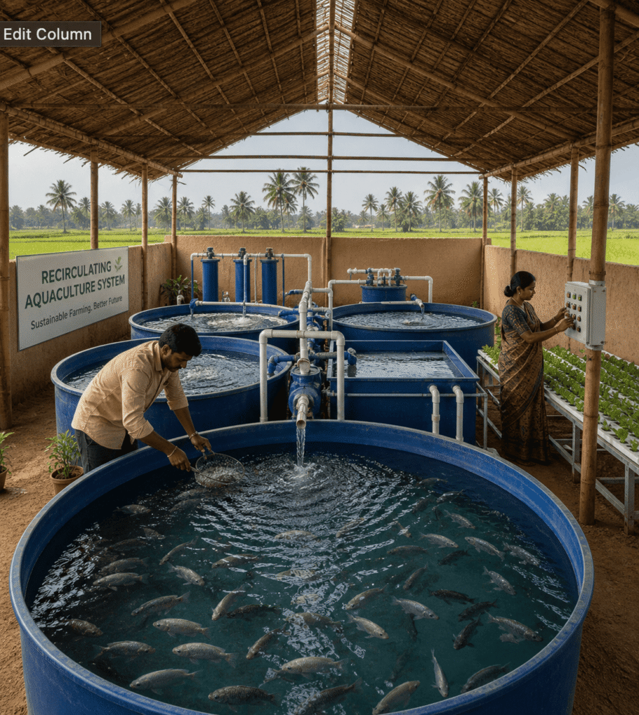 RAS fish farming system