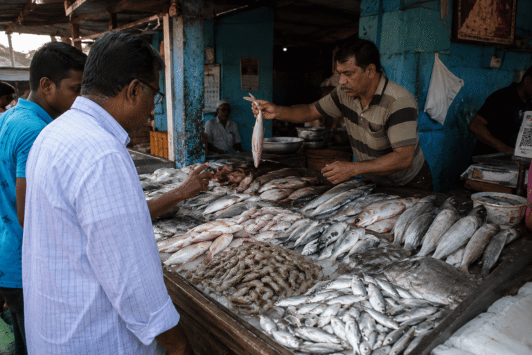 Fresh fish displayed at a local market before selecting a species for RAS farming